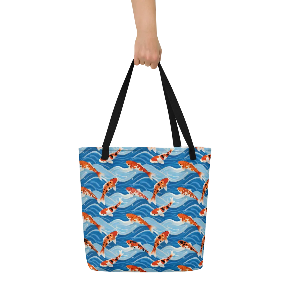 Crimson Drift on Large Tote Bag W/ Pocket — Front