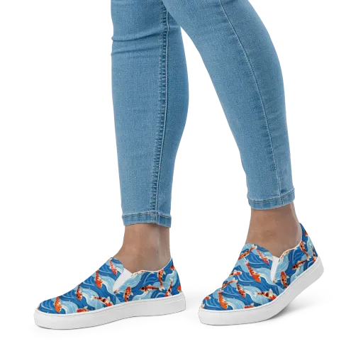 Crimson Drift on a Women's Slip-On Canvas Shoes