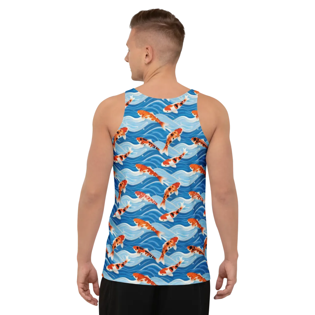 Crimson Drift on Men's Tank Top — Back