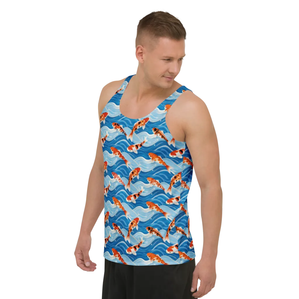 Crimson Drift on Men's Tank Top — Left Front
