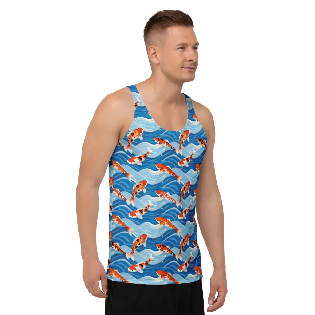 Crimson Drift on Men's Tank Top — Right Front
