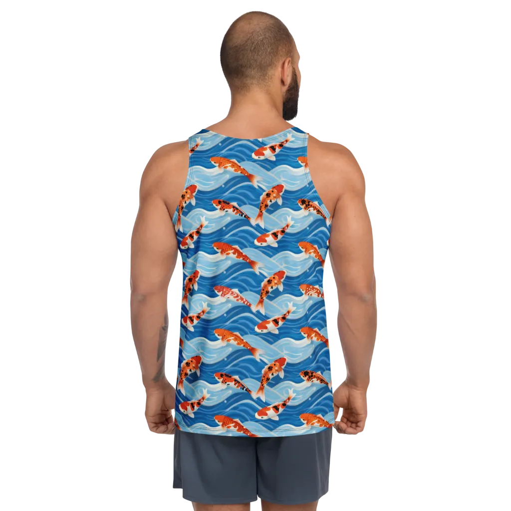 Crimson Drift on Men's Tank Top — Back