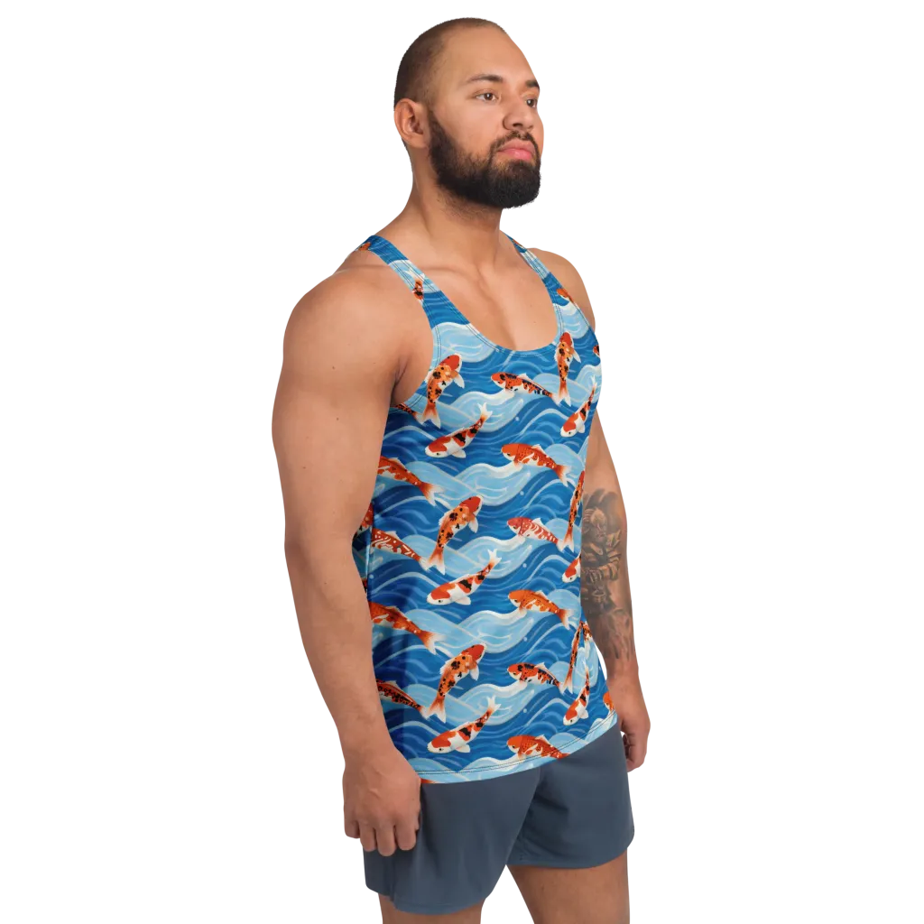 Crimson Drift on Men's Tank Top — Right Front