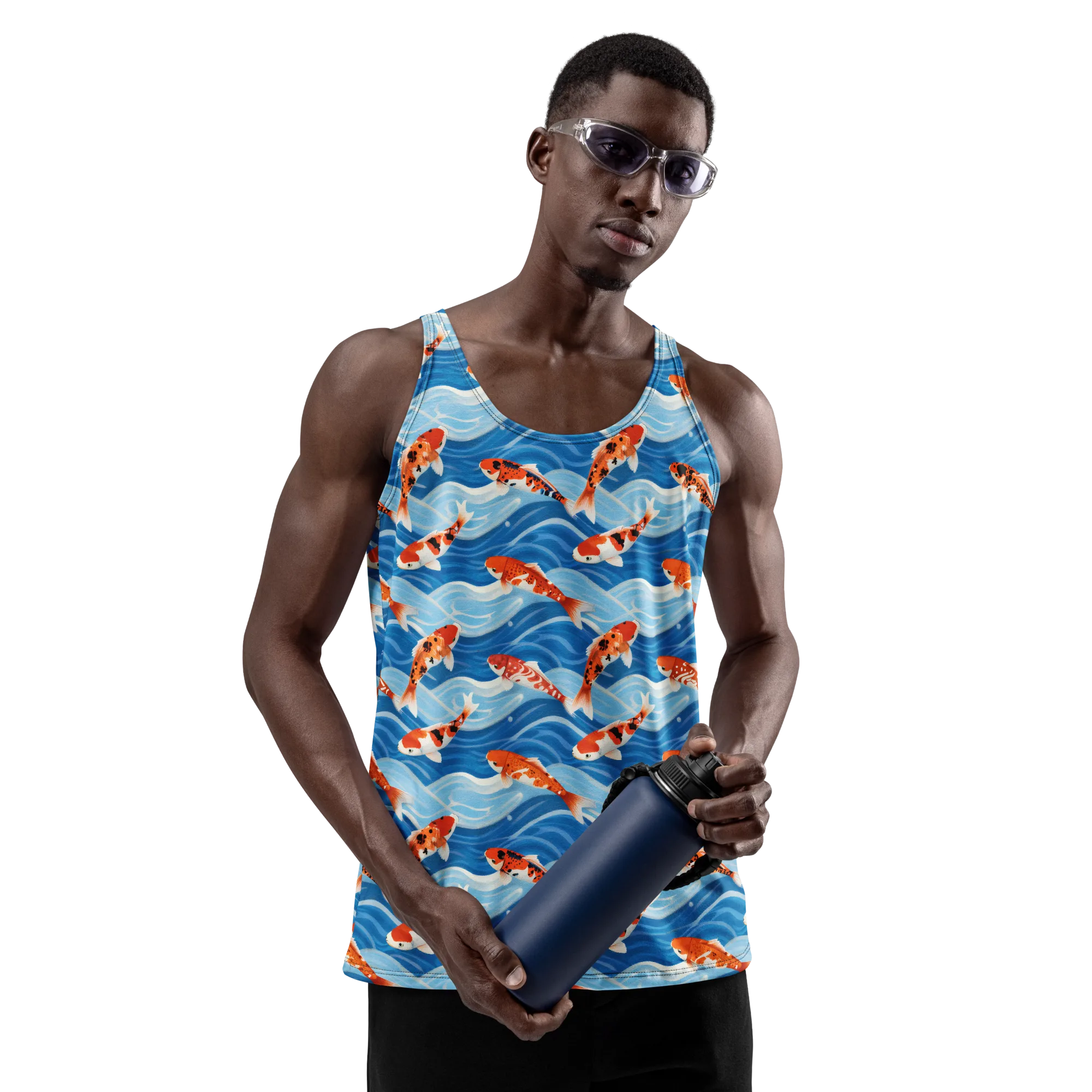 Crimson Drift on Men's Tank Top — Front