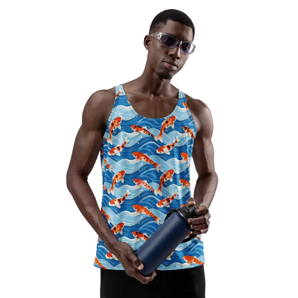 Crimson Drift on Men's Tank Top — Front