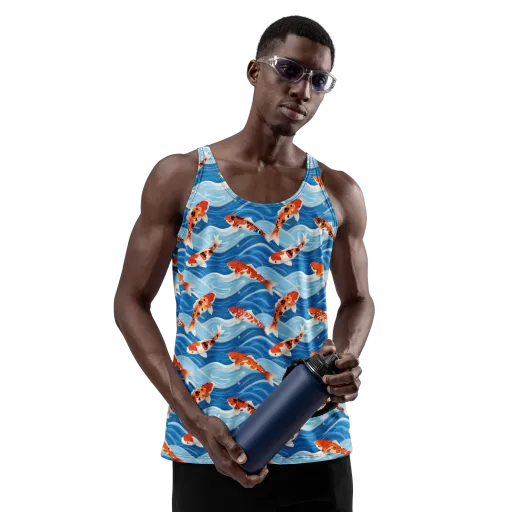 Crimson Drift on a Men's Tank Top