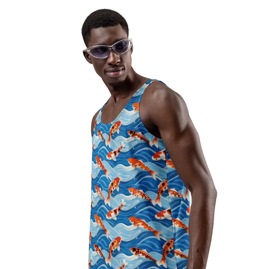 Crimson Drift on Men's Tank Top — Left