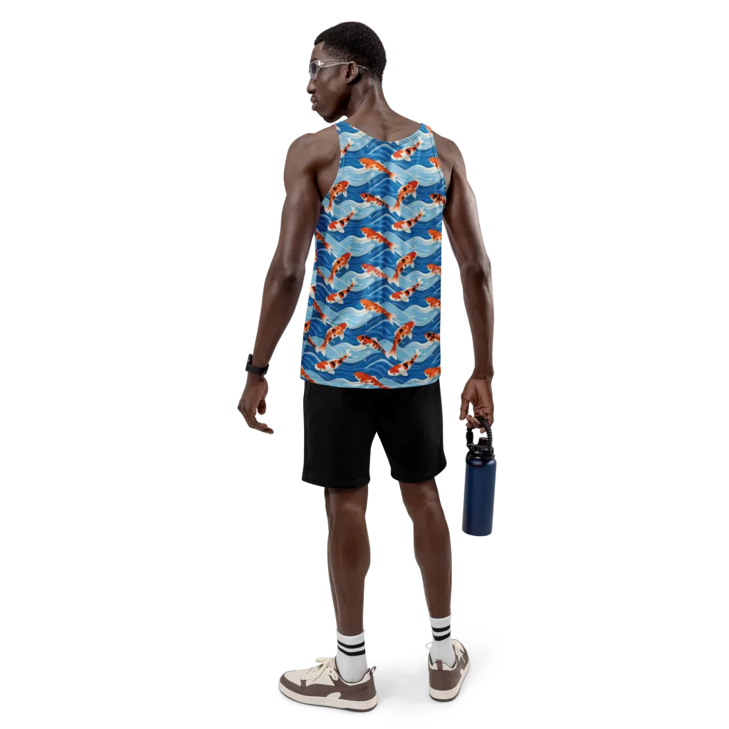 Crimson Drift on Men's Tank Top — Back