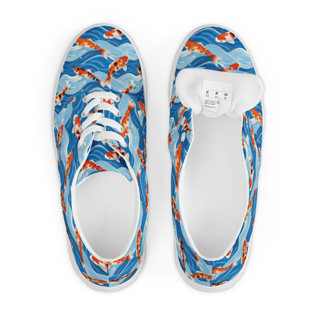 Crimson Drift on Men's Lace-Up Canvas Shoes — Front