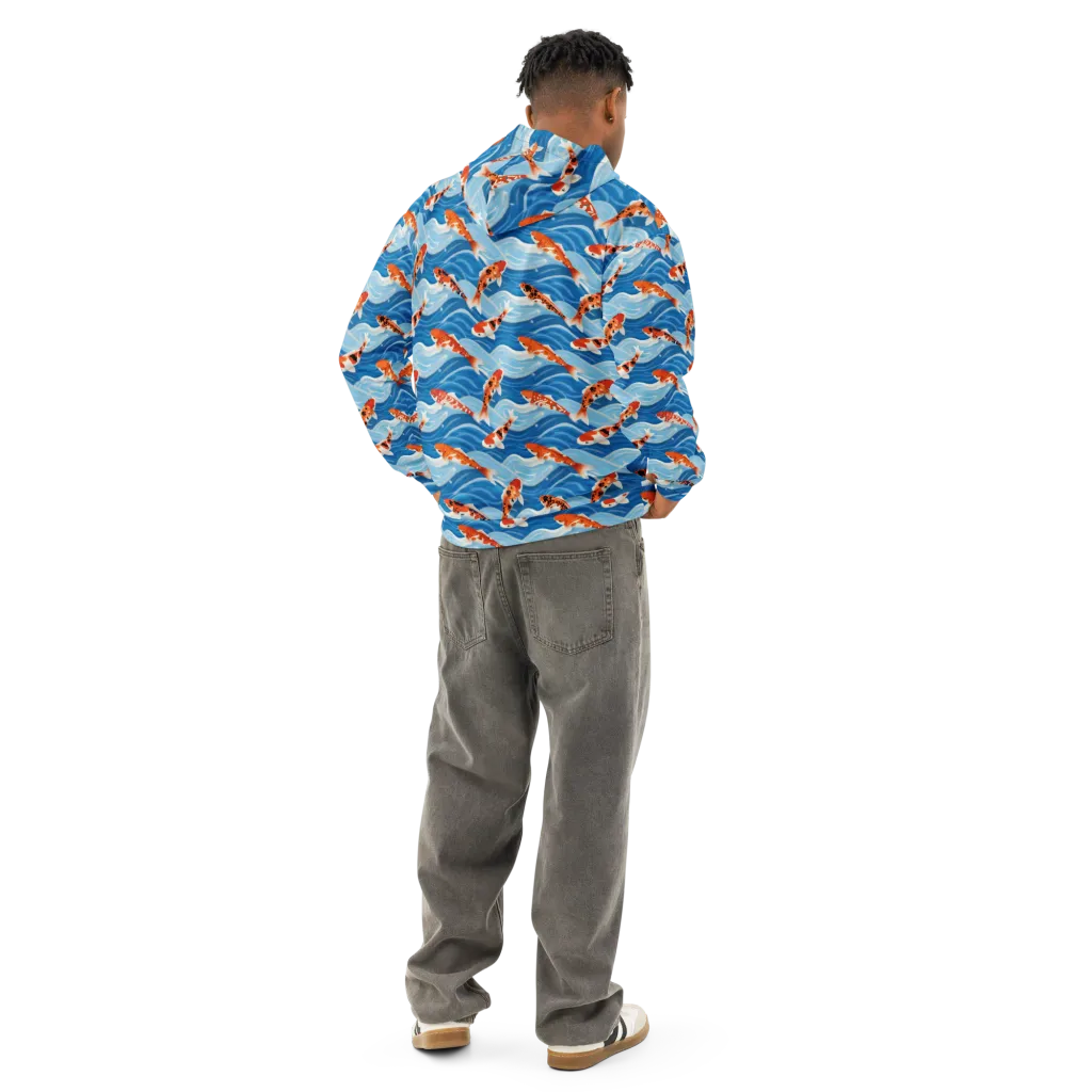 Crimson Drift on Cotton Hoodie — Back