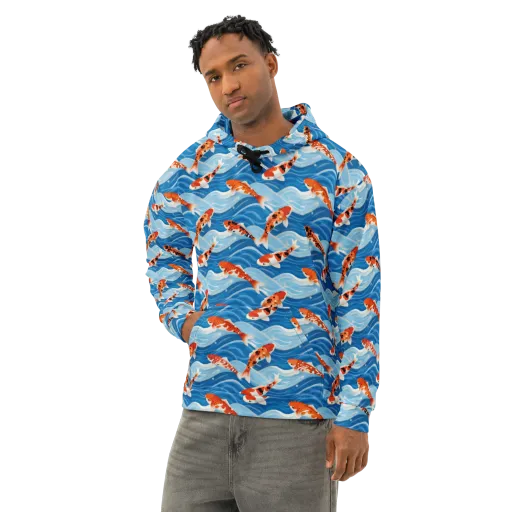 Crimson Drift on a Cotton Hoodie