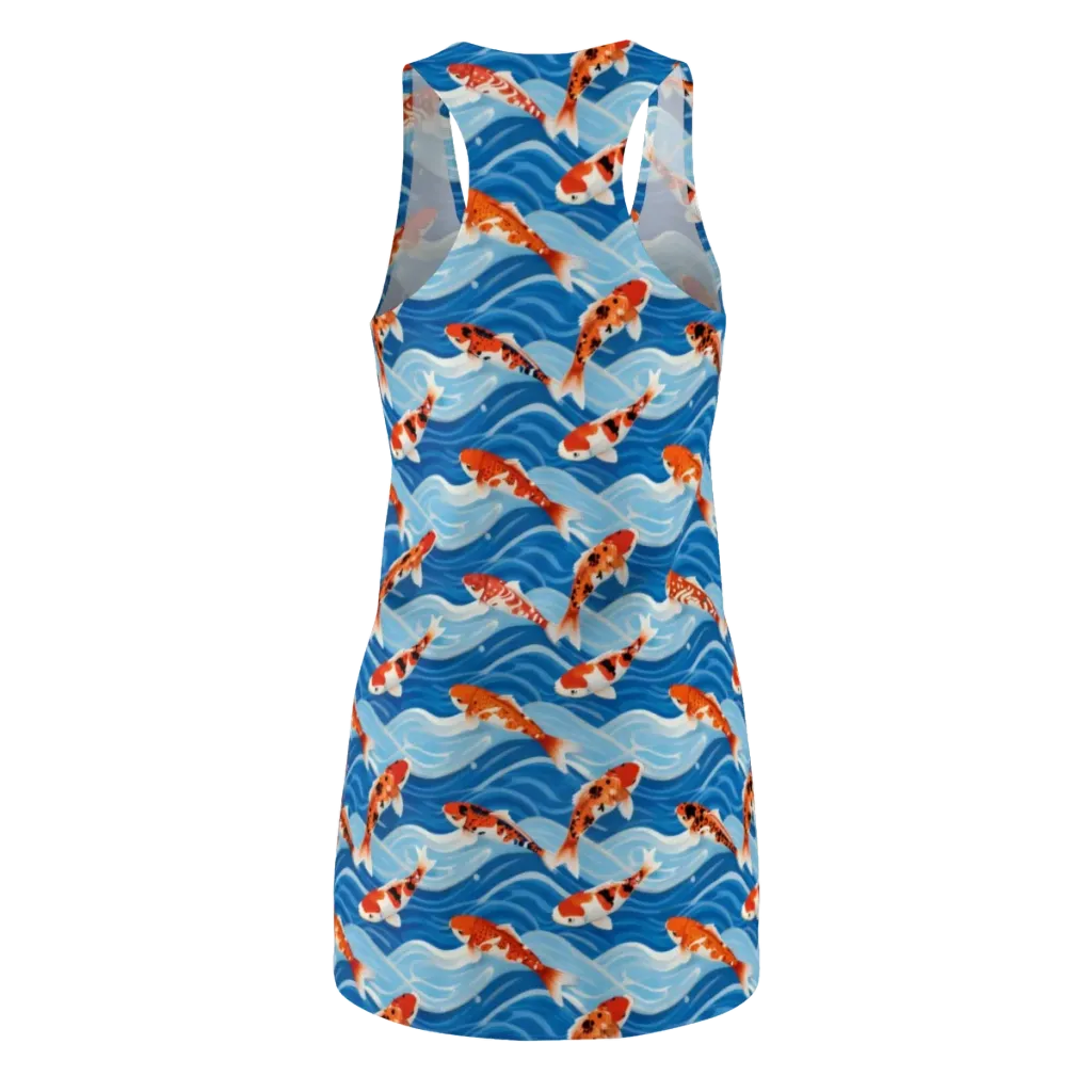 Crimson Drift on Racerback Dress — Back
