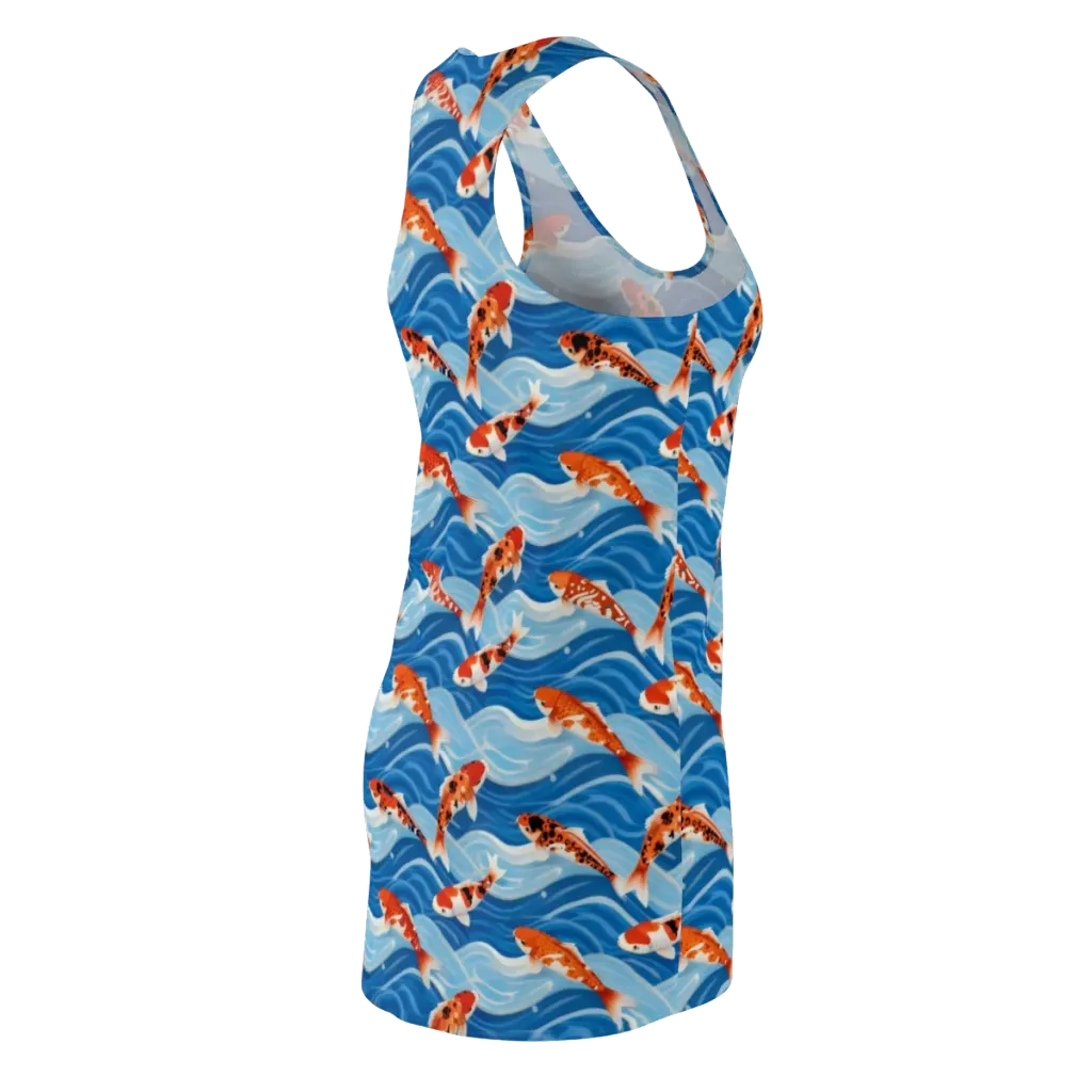Crimson Drift on Racerback Dress — Back Side