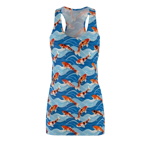 Crimson Drift on a Racerback Dress