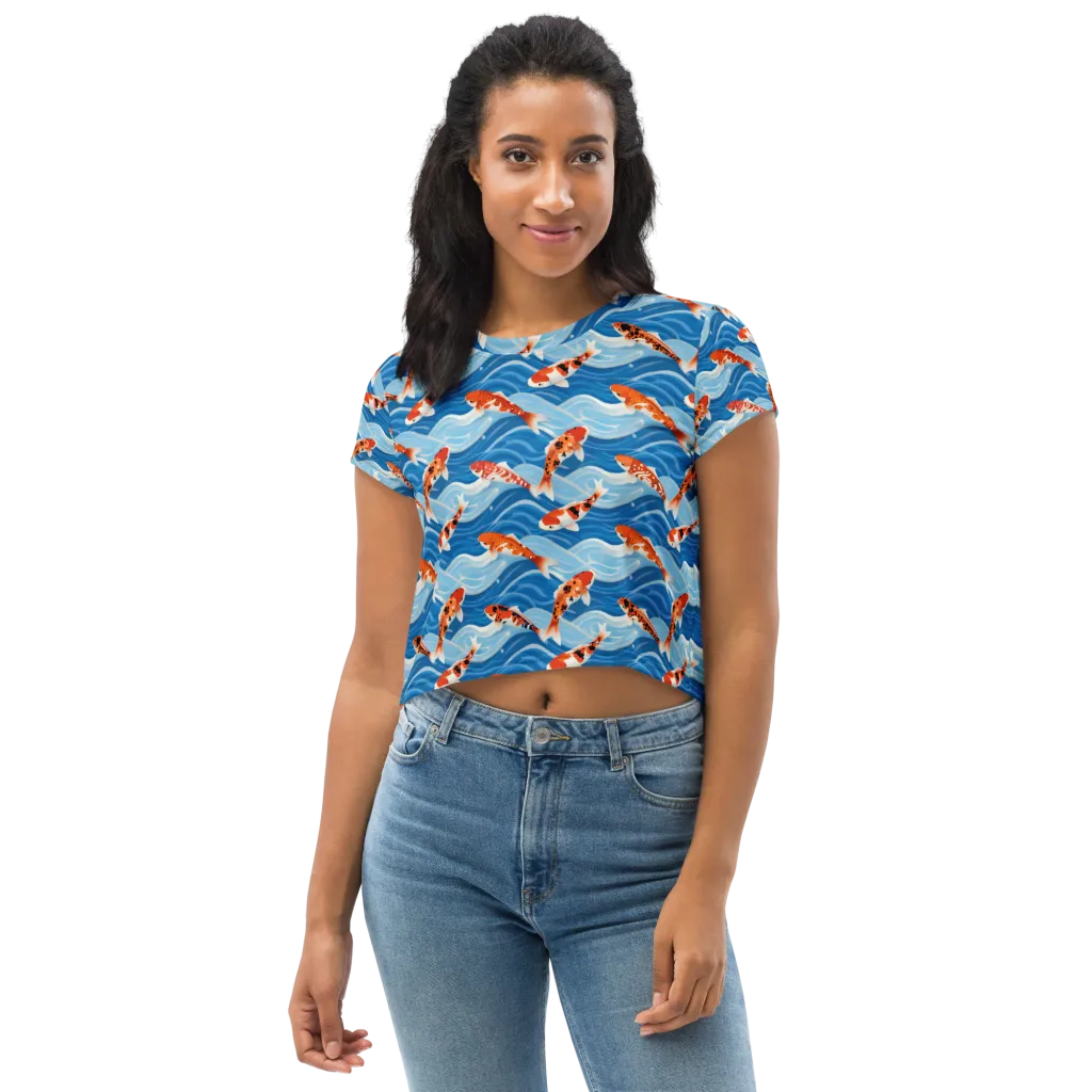 Crimson Drift on Crop Tee — Front