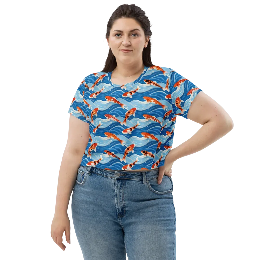 Crimson Drift on Crop Tee — Front