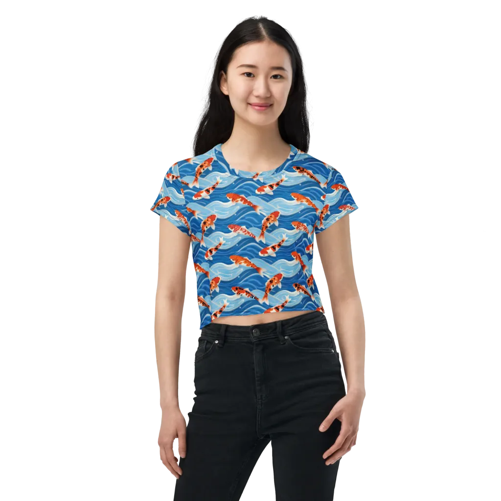 Crimson Drift on Crop Tee — Front