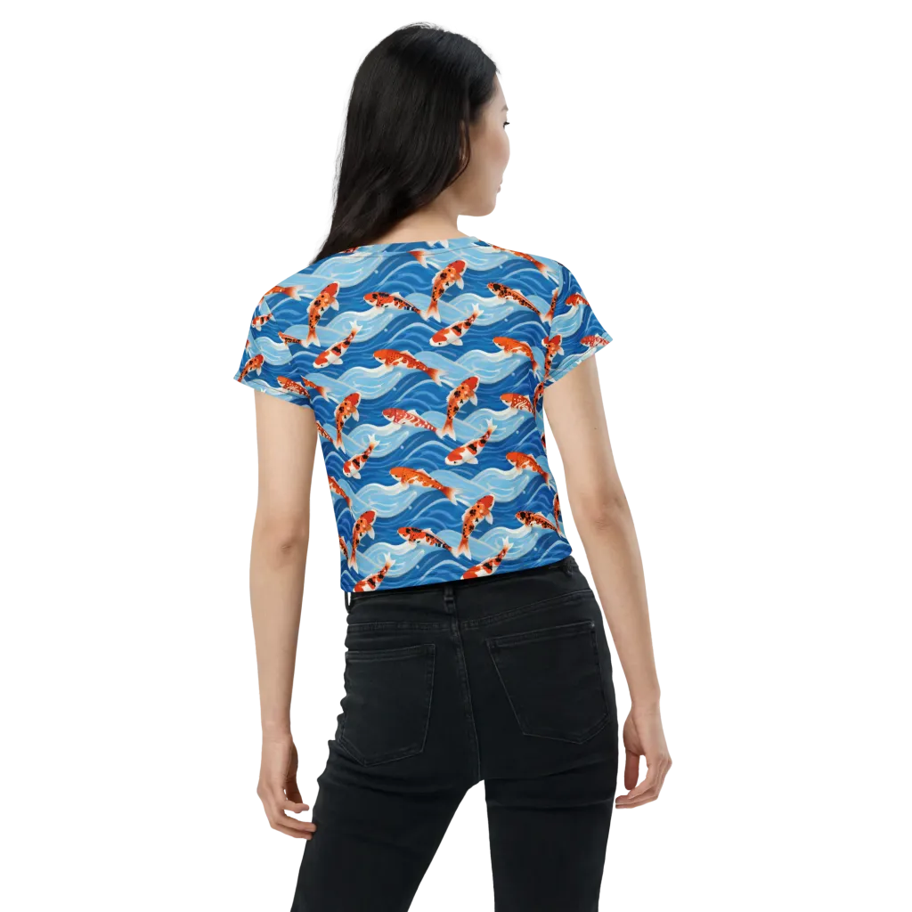 Crimson Drift on Crop Tee — Back