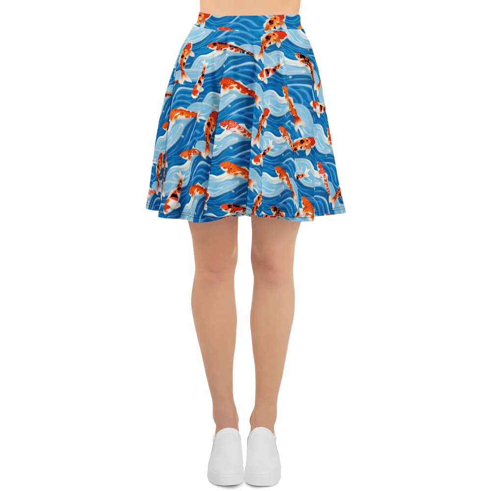 Crimson Drift on Skater Skirt — Front
