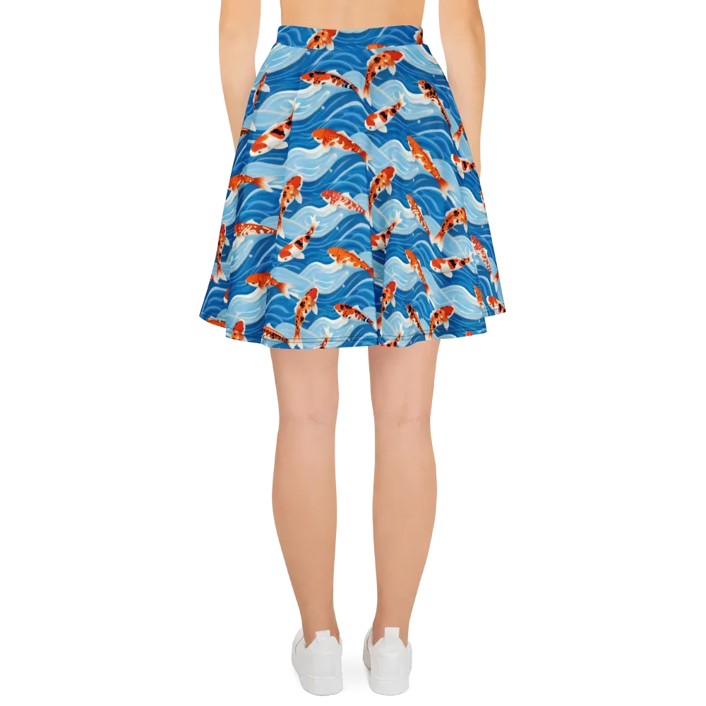 Crimson Drift on Skater Skirt — Back