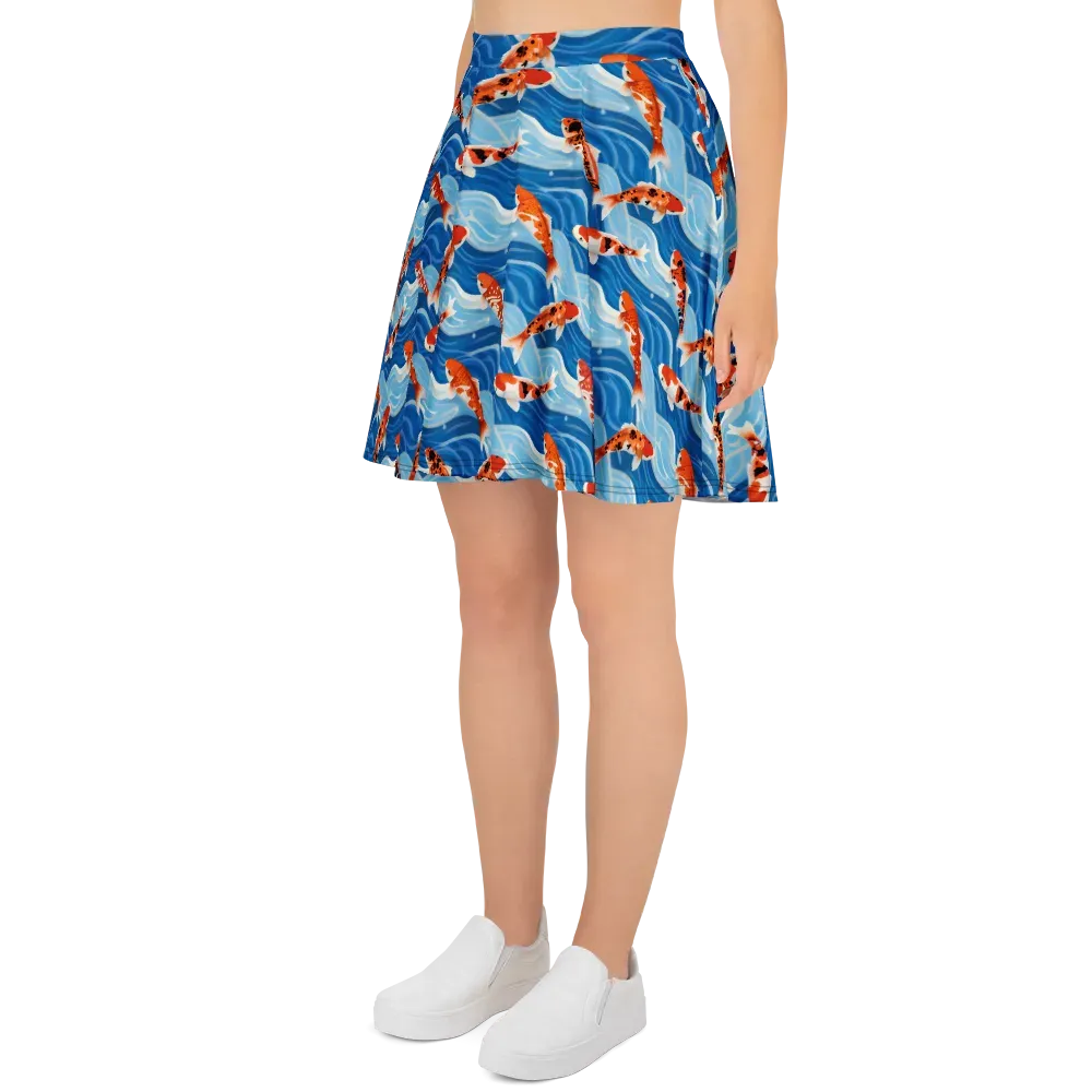 Crimson Drift on Skater Skirt — Left