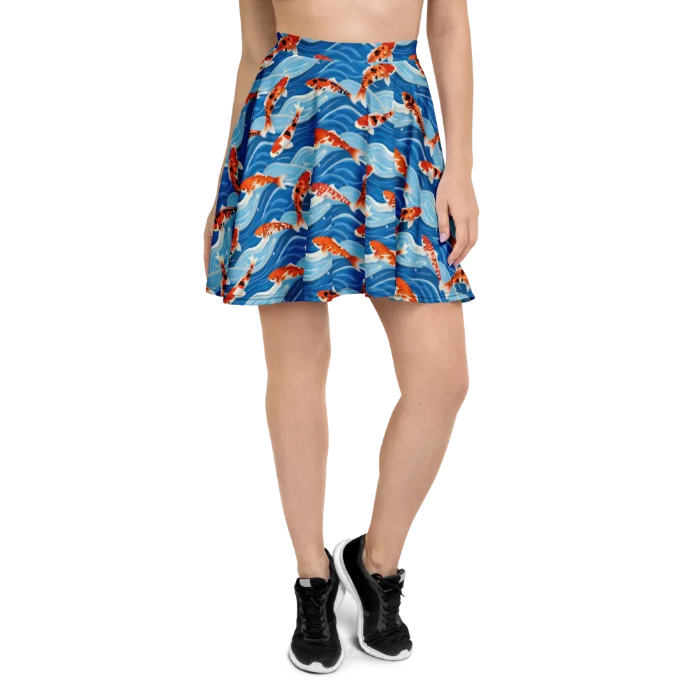 Crimson Drift on Skater Skirt — Front