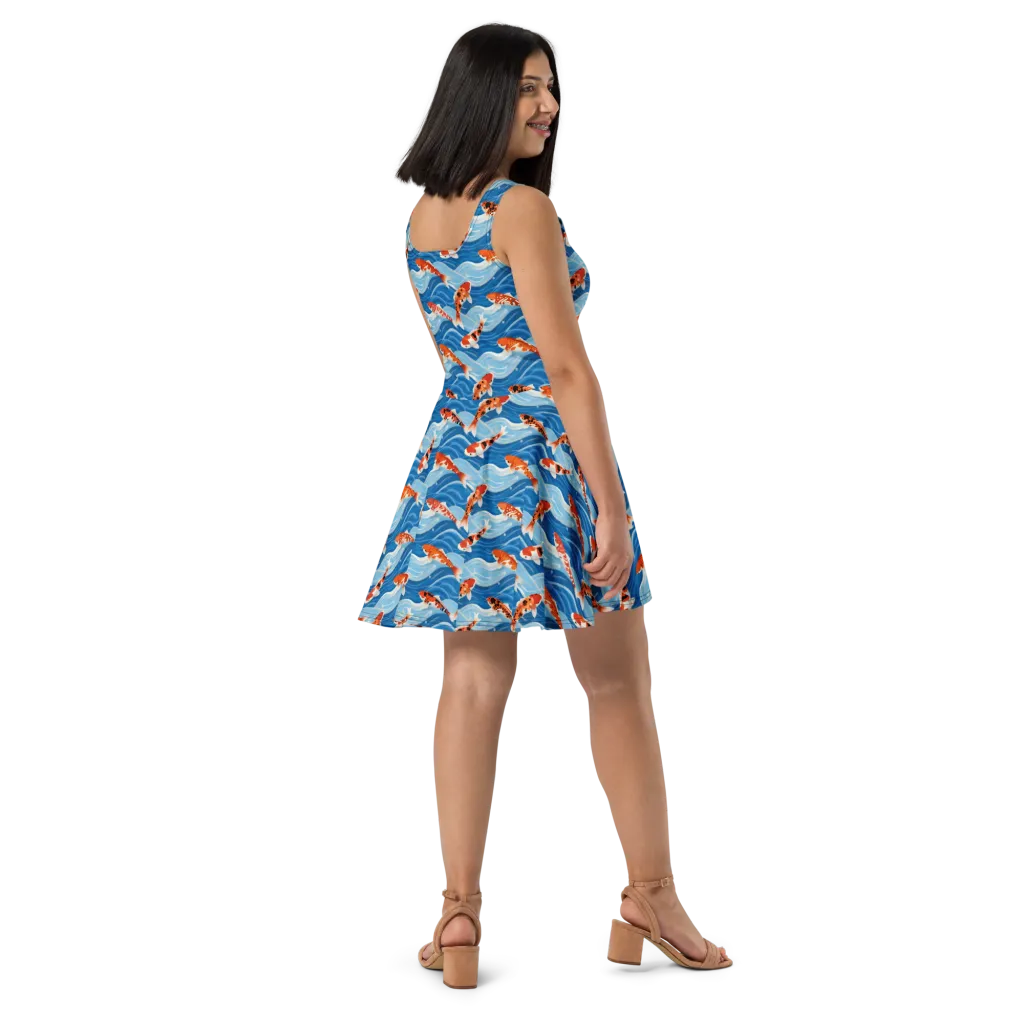 Crimson Drift on Skater Dress — Right