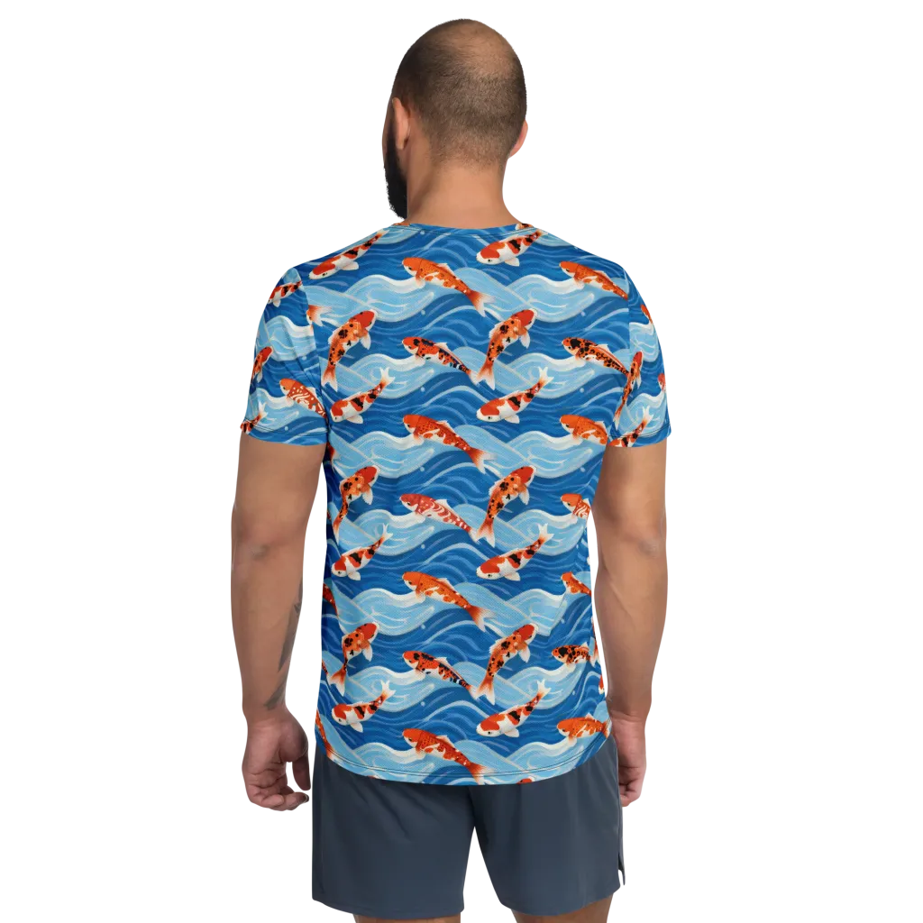 Crimson Drift on Men's Athletic T-Shirt — Back