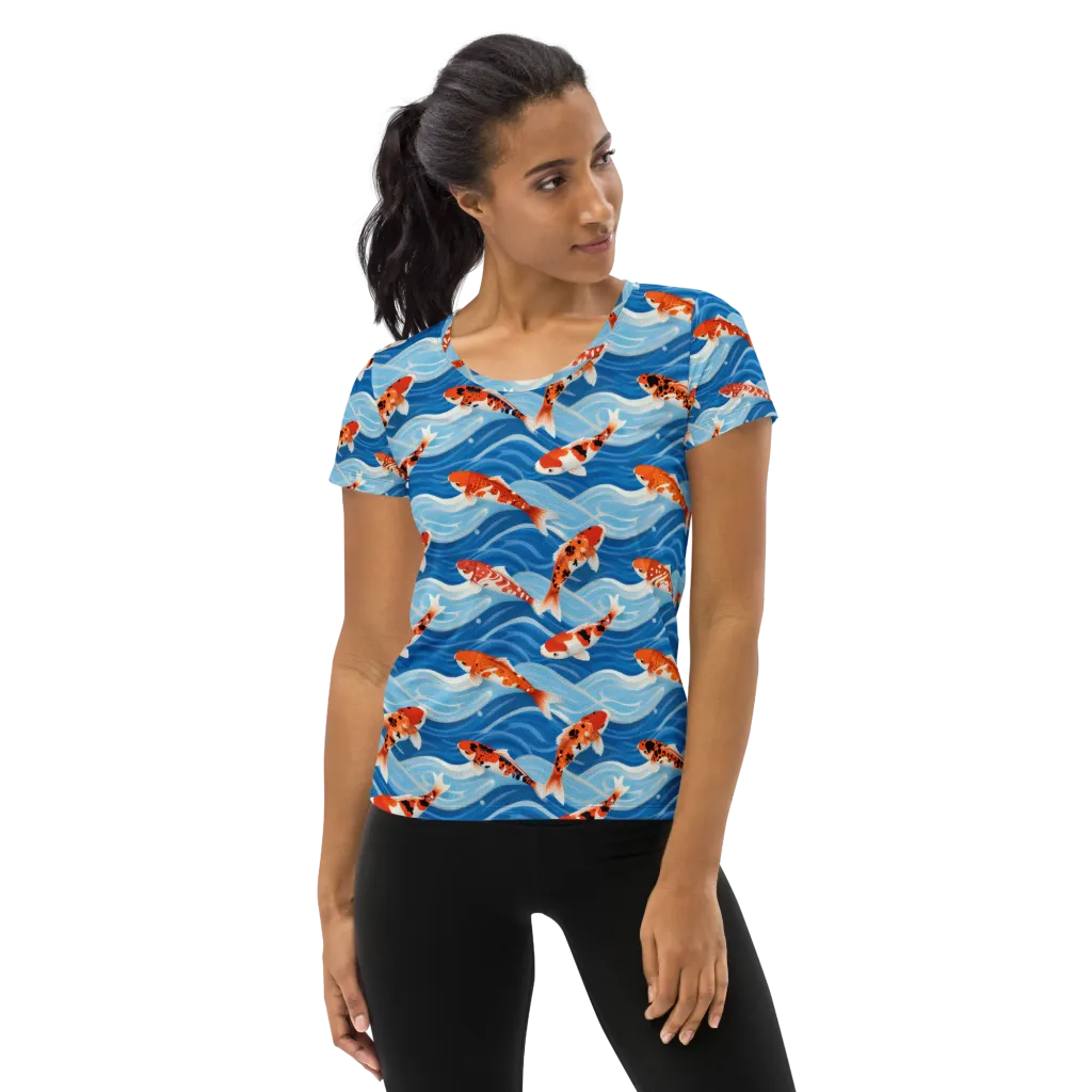 Crimson Drift on Women's Athletic T-Shirt — Front