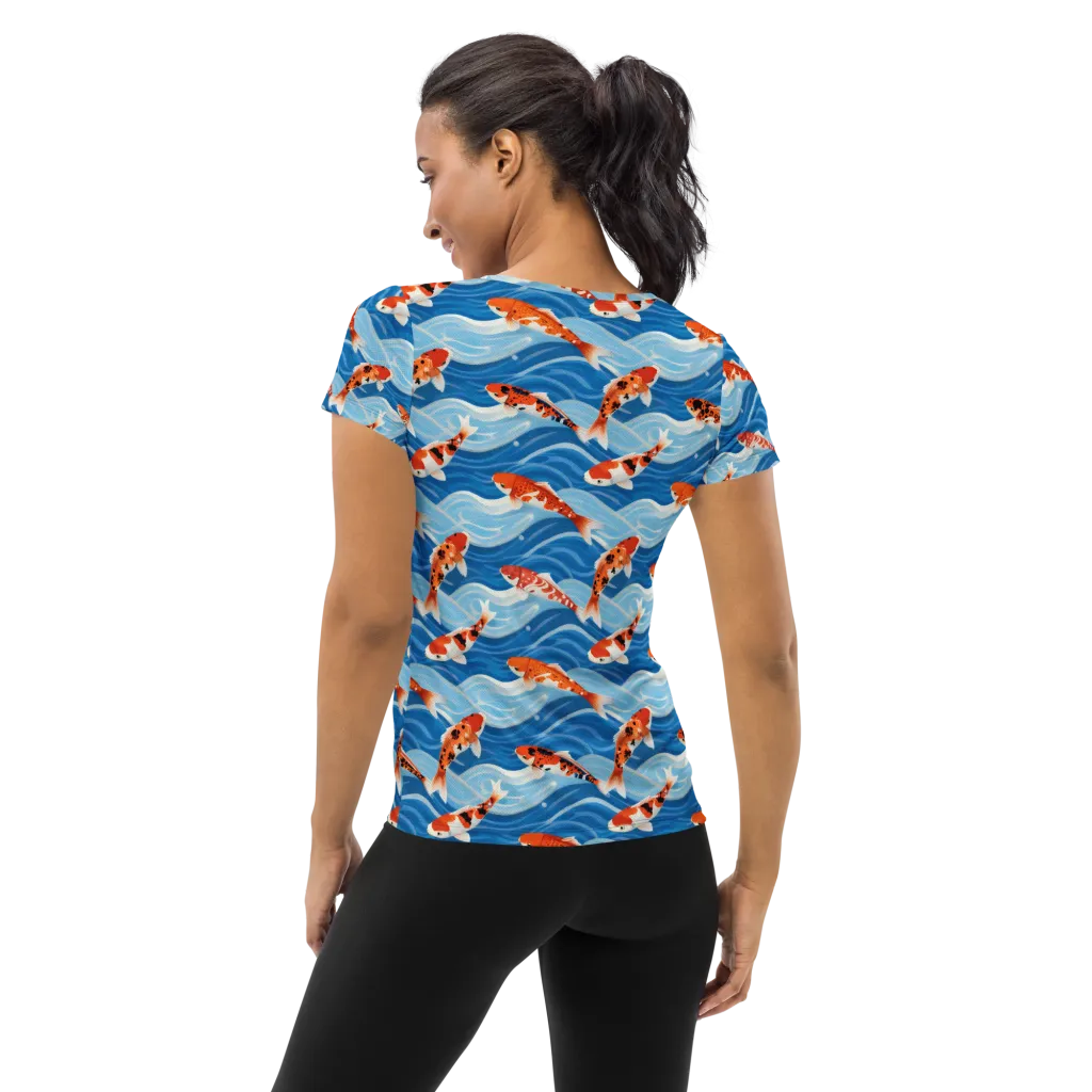 Crimson Drift on Women's Athletic T-Shirt — Back