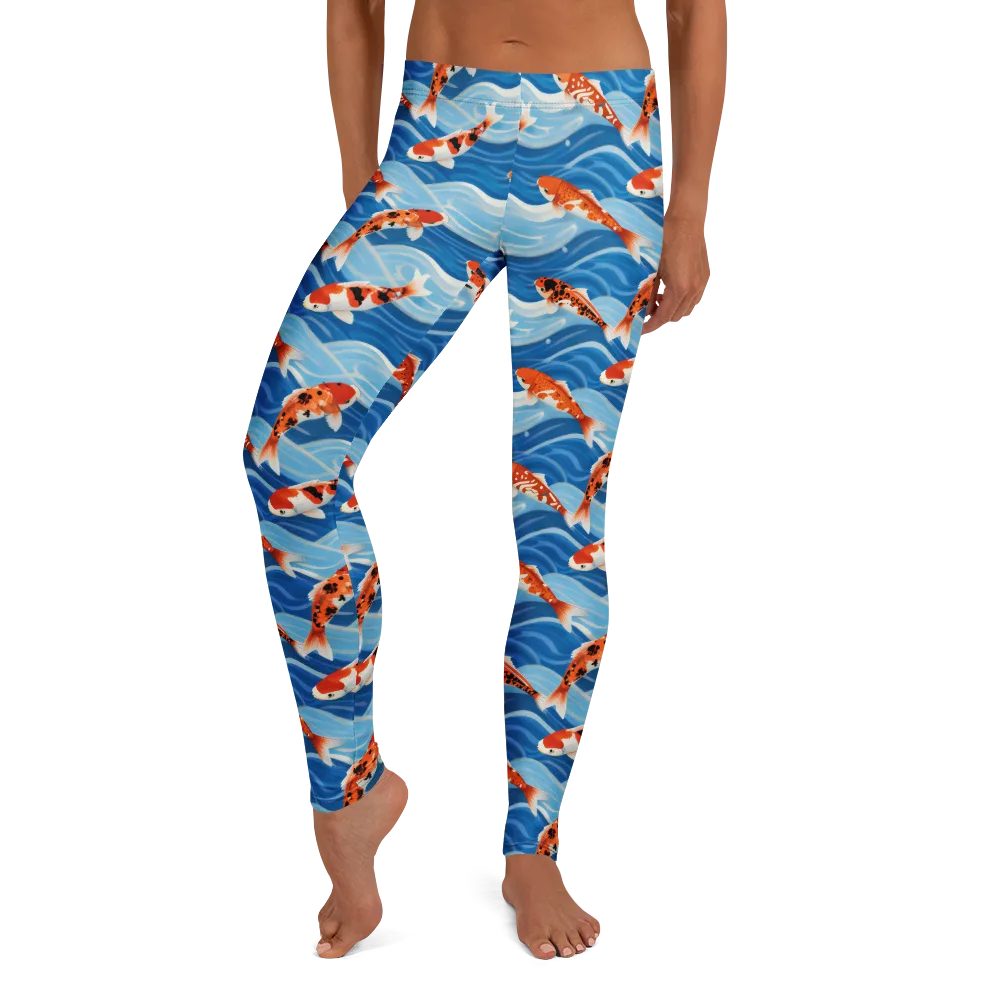 Crimson Drift on Leggings — Front