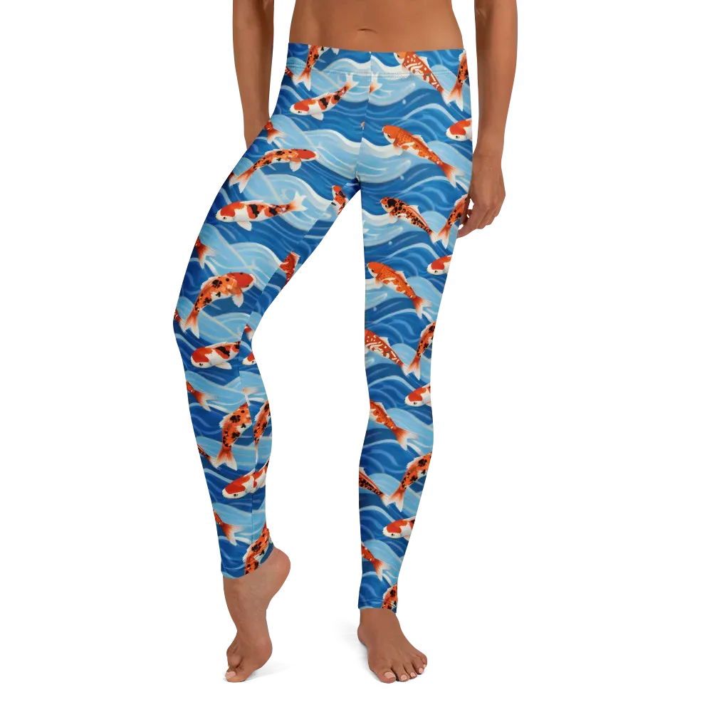 Crimson Drift on Leggings — Front