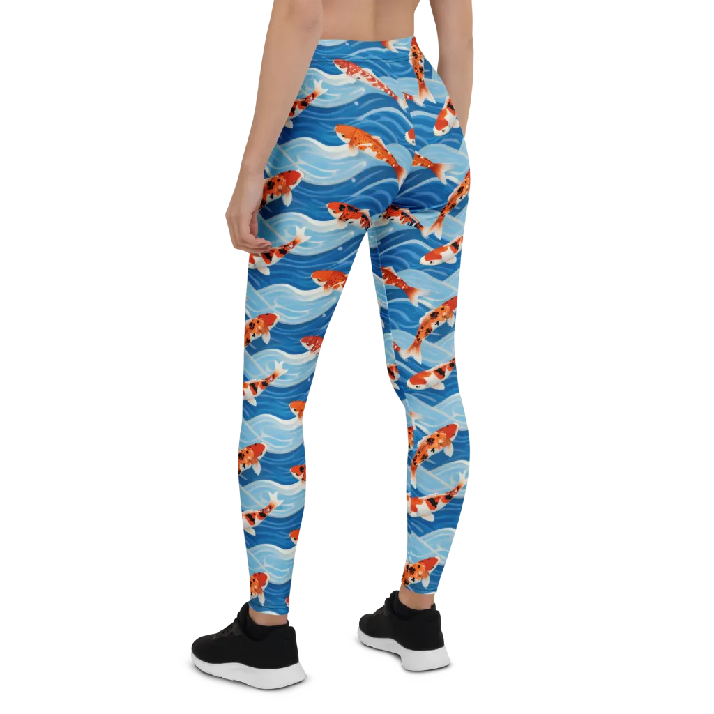 Crimson Drift on Leggings — Back