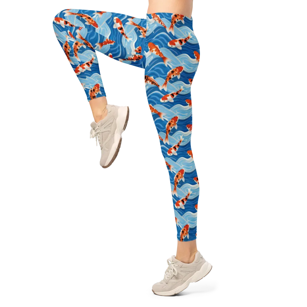 Crimson Drift on Leggings — Left
