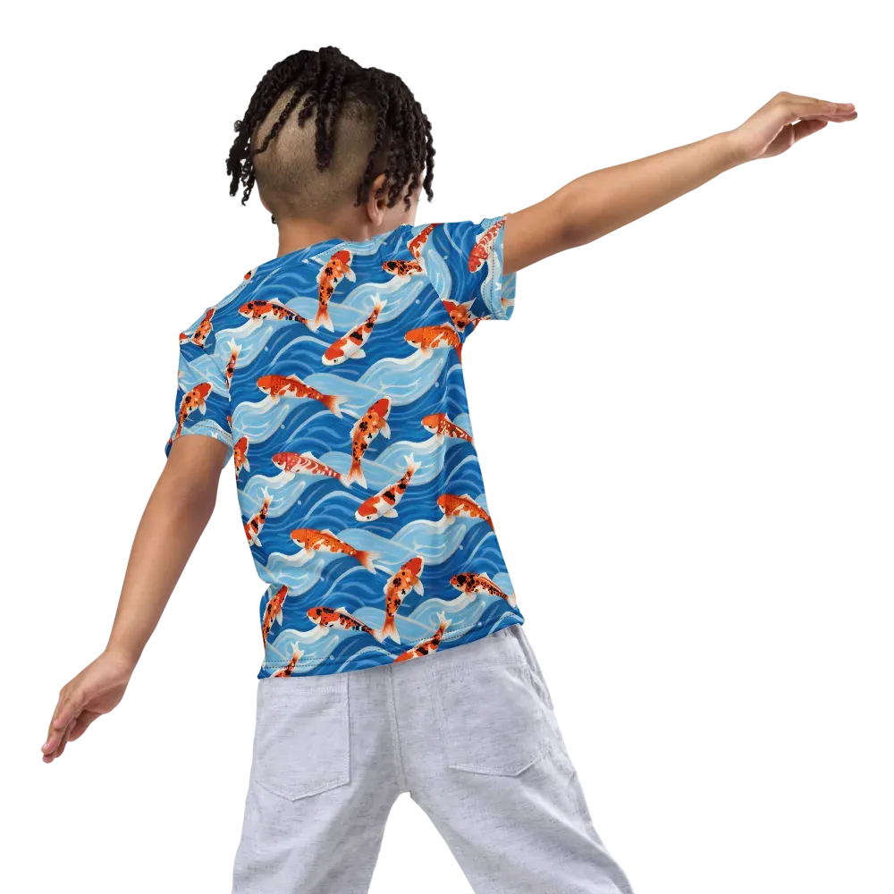 Crimson Drift on Kids Crew Neck T-Shirt — Back