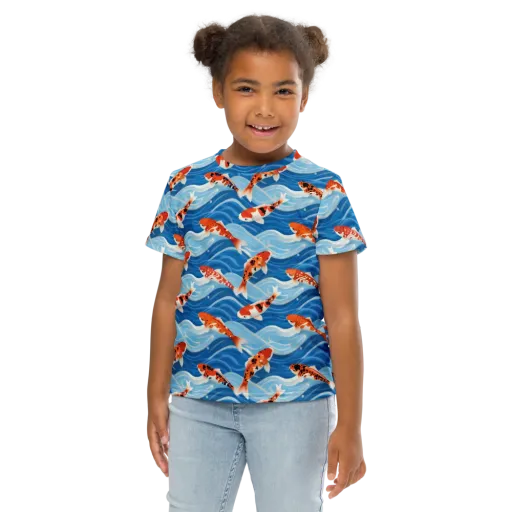 Crimson Drift on a Kids Crew Neck T-Shirt