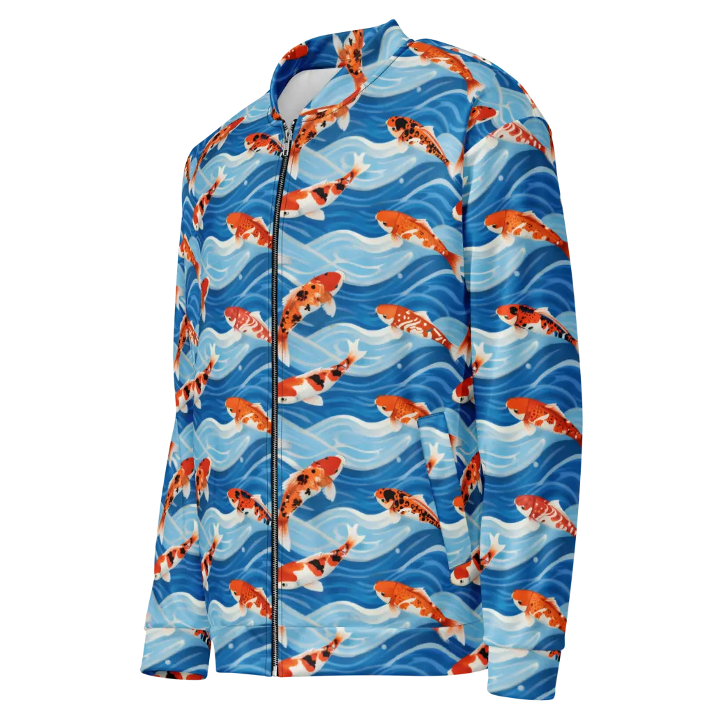 Crimson Drift on Bomber Jacket — Left Front