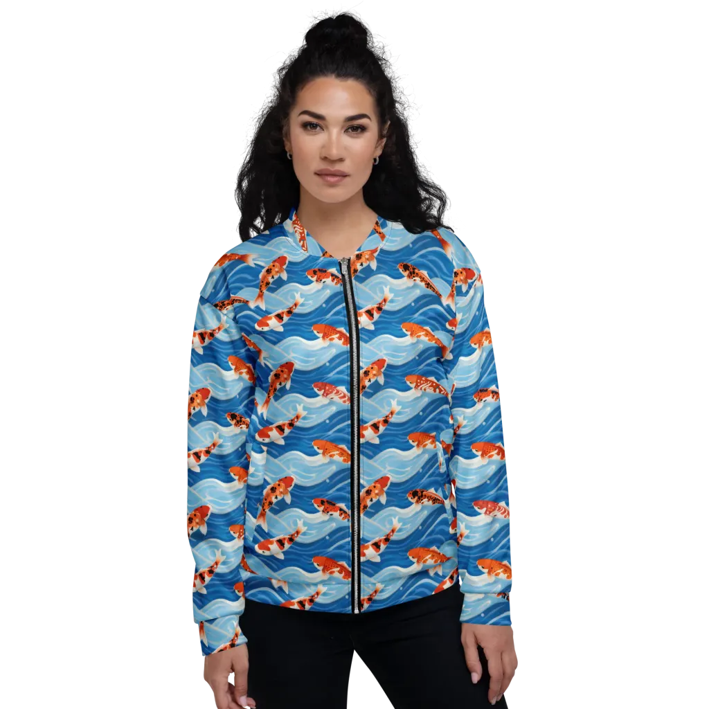 Crimson Drift on Bomber Jacket — Front