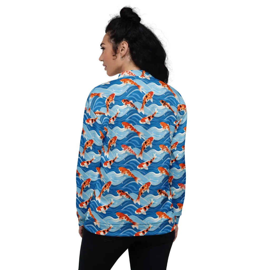 Crimson Drift on Bomber Jacket — Back