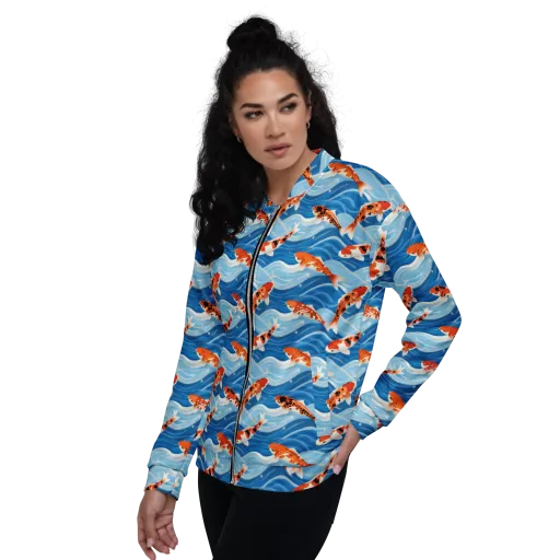 Crimson Drift on a Bomber Jacket