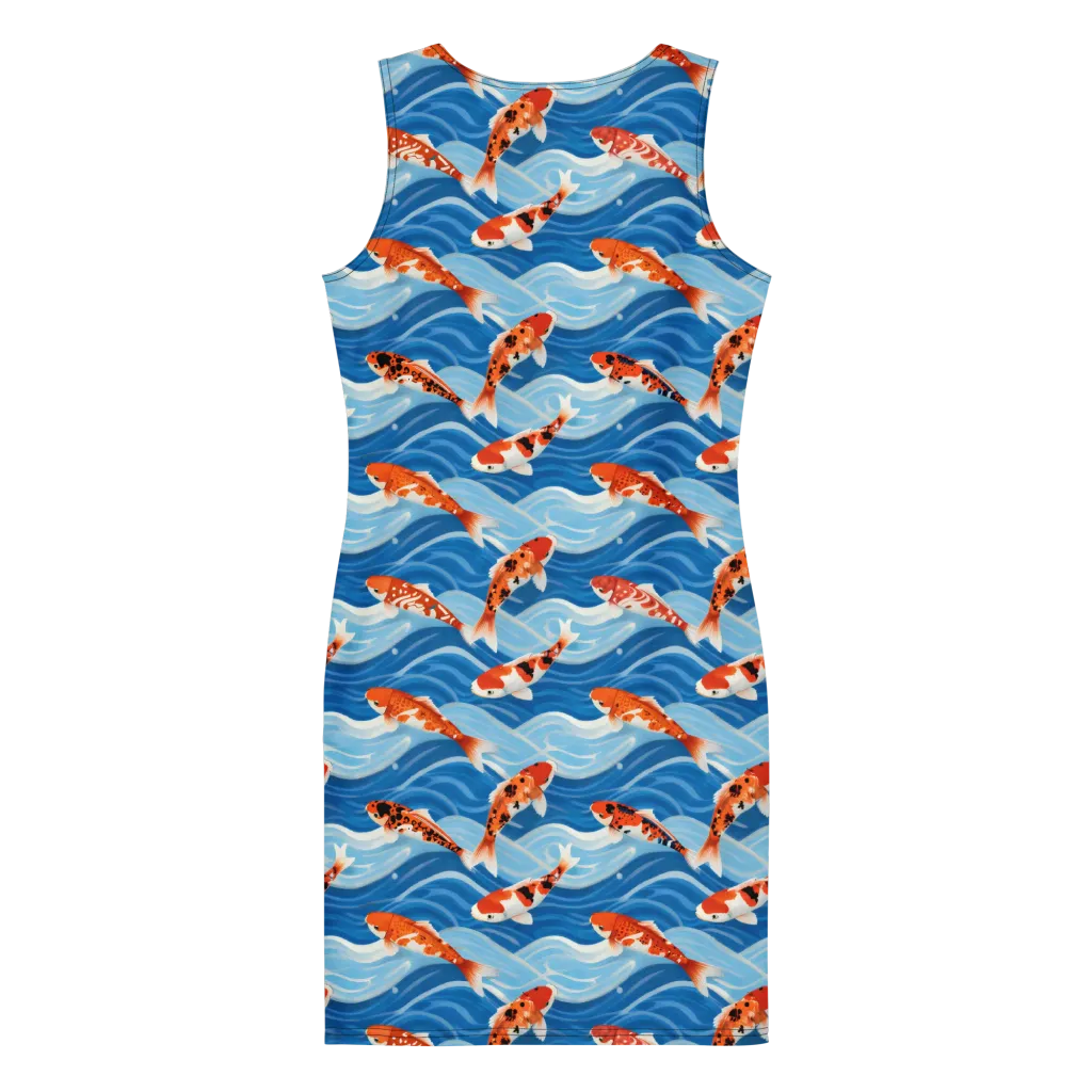 Crimson Drift on Bodycon Dress — Back