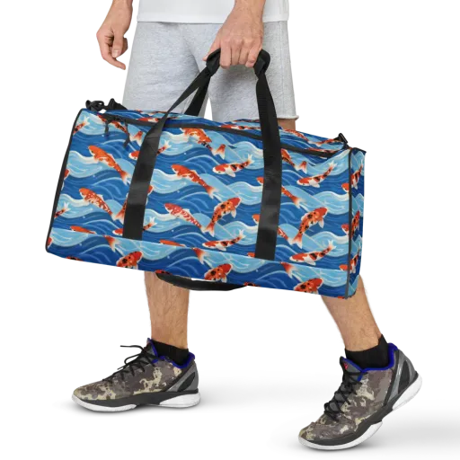 Crimson Drift on a Duffle Bag