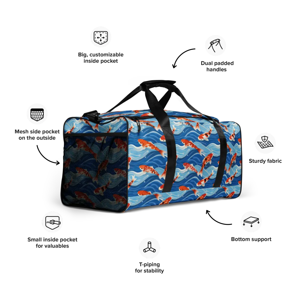 Crimson Drift on Duffle Bag — Right Front
