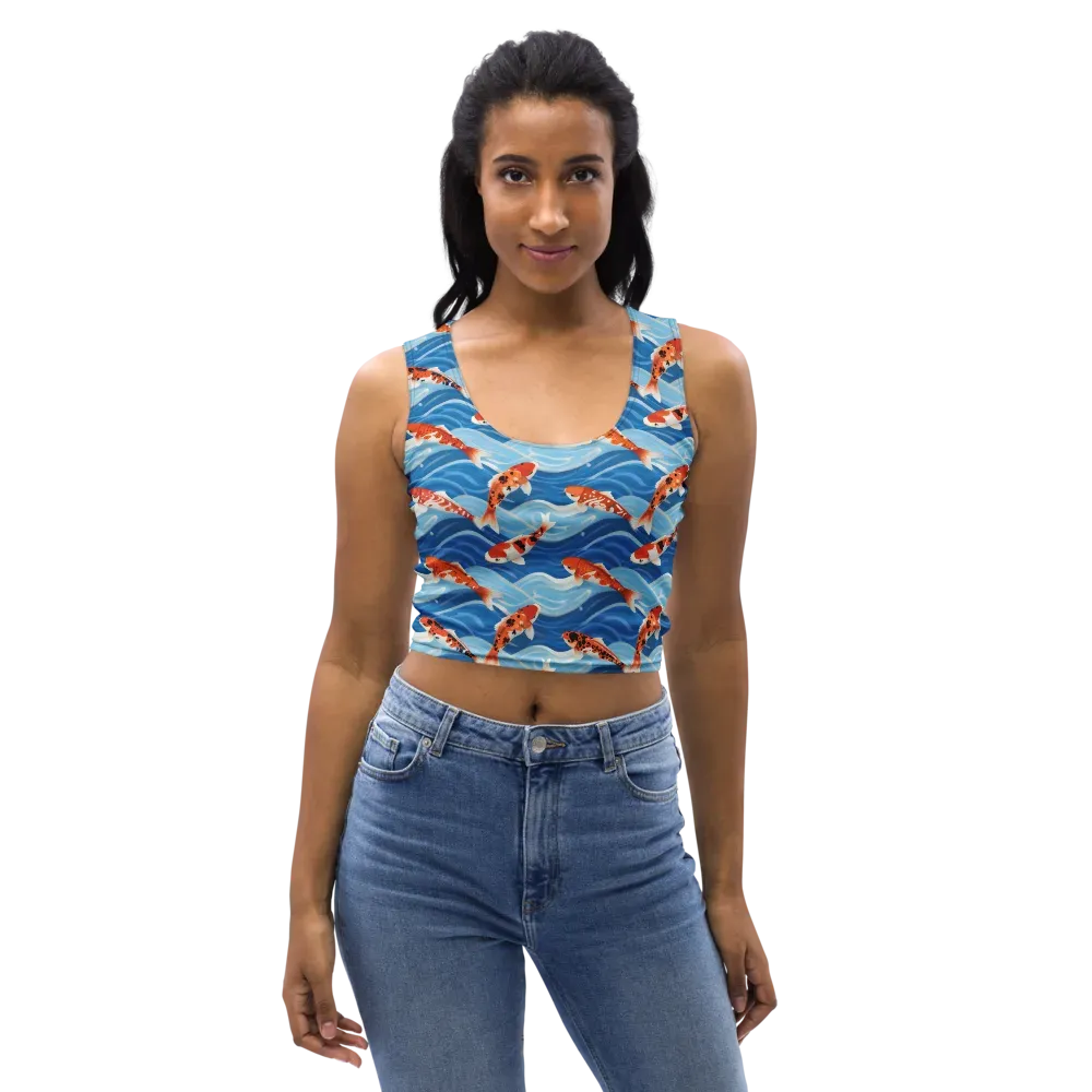 Crimson Drift on Crop Top — Front
