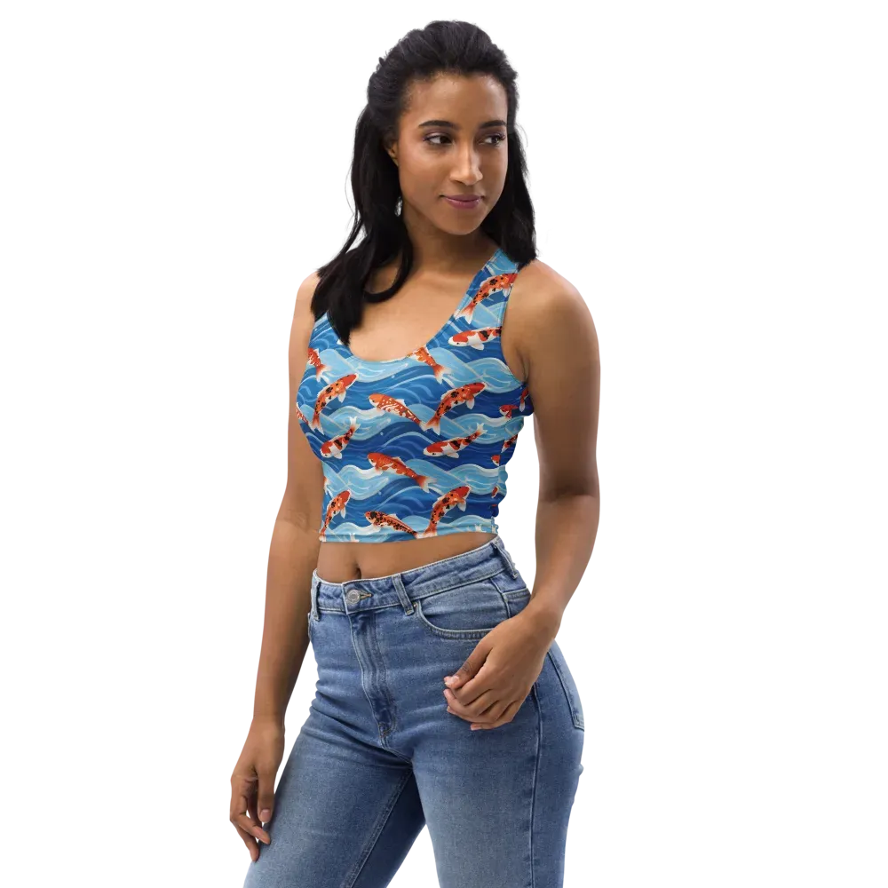Crimson Drift on Crop Top — Left Front