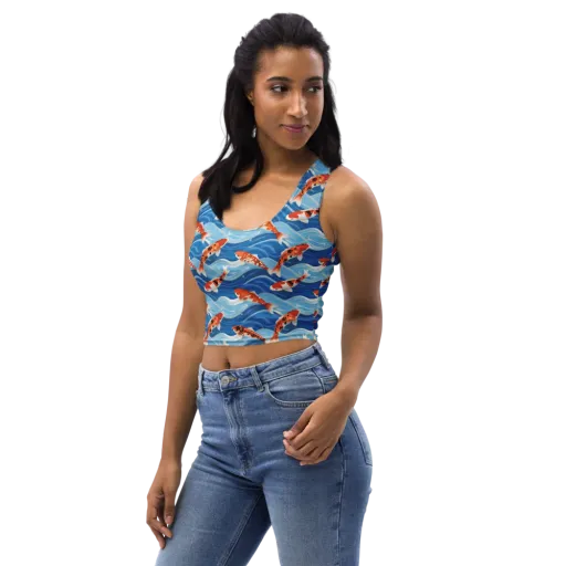 Crimson Drift on a Crop Top