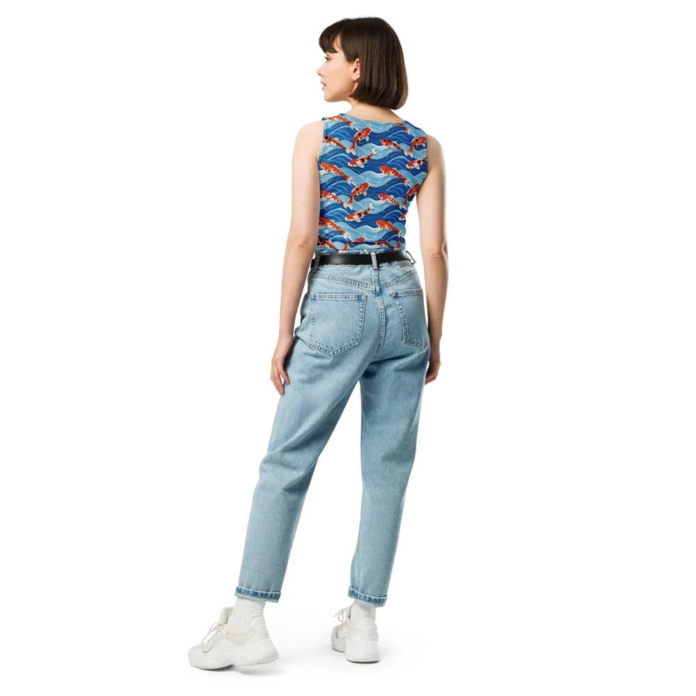 Crimson Drift on Crop Top — Back