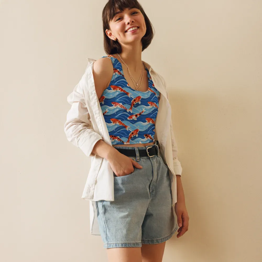 Crimson Drift on Crop Top — Front
