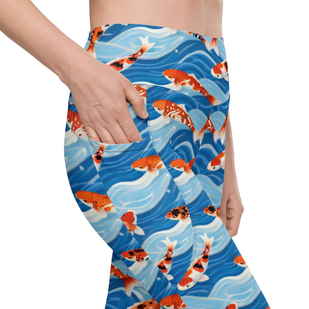 Crimson Drift on Leggings with Pockets — Product details