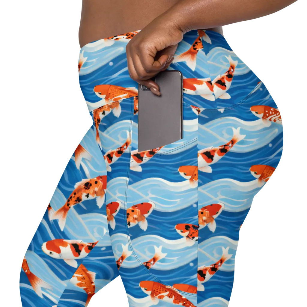 Crimson Drift on Leggings with Pockets — Product details 2